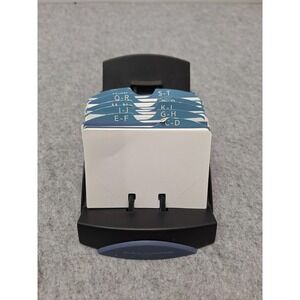 Rolodex Rotating Card File Organizer Black with Alphabetical Dividers